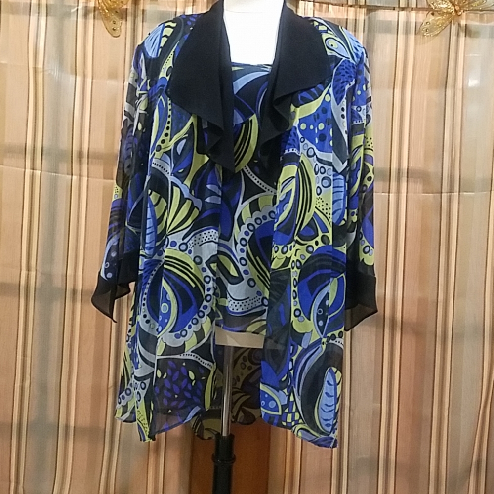 3 Piece Abstract Dana Kay Jacket & Camisole w/tank